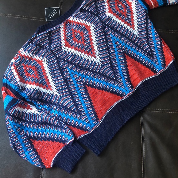 Aztec Zaful Crop Sweater w/ balloon sleeves - Picture 7 of 7